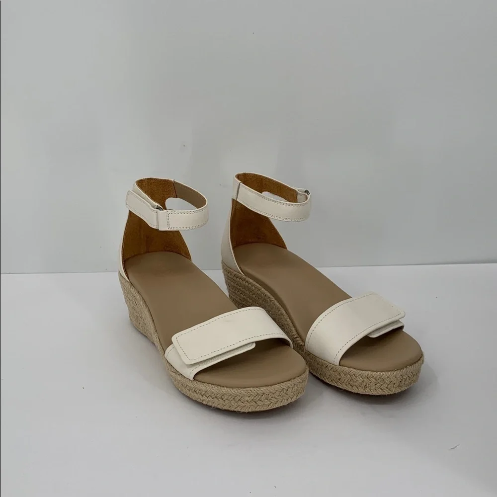 ABEO Cecile wedge espadrille sandals shoe leather ankle strap comfort new 6.5